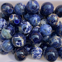 Boule de Sodalite Naturelle de Haute Qualité, Pierre Précieuse pour le Chakra de la Gorge, Sphère de Cristal de Guérison, Cadeau de Méditation
