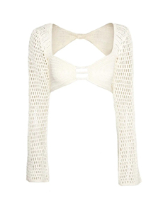 Vestito da donna estivo nuovo stile <span class=keywords><strong>bianco</strong></span> a maniche lunghe a maniche lunghe Casual con gonna lunga a maglia stile Bikini coprente <span class=keywords><strong>abito</strong></span> da spiaggia - Product Image 5