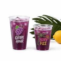 Gobelets à café froids en plastique PET transparent avec couvercles, gobelets réutilisables pour smoothies, bubble tea, lattes glacés, qualité alimentaire