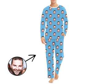 Özel uzun pantolon pijama Set fotoğraf erkekler kişiselleştirilmiş salon seti komik yüz baskılı pijama yumuşak hediye - Product Image 4