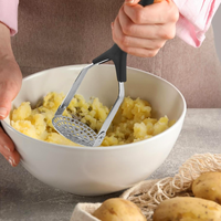 Écrase-pommes manuel pliable en acier inoxydable de haute qualité, durable, avec poignée en PP, antiadhésif, antidérapant, réutilisable, multifonction