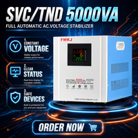 Régulateur de tension monophasé 5KVA en cuivre SVC entièrement automatique avec écran LCD 50Hz