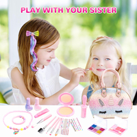 Kit de maquillage personnalisé pour fille, jeu de maquillage de scène mignon pour enfants et bébés, jeu de maquillage cosmétique de vernis à ongles pour enfant, cadeau de Noël
