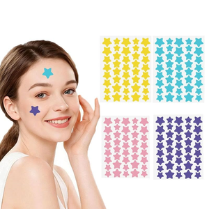 Patchs anti-boutons en forme d'étoile pour le visage avec hydrocolloïde, acide salicylique et arbre à thé, autocollants de guérison mignons en forme d'étoile pour les boutons - Product Image 1