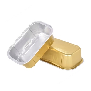 168ml Baking bánh xách tay nhôm lá hộp vàng mịn Tường nhôm lá thực phẩm <span class=keywords><strong>container</strong></span> khay với bịt kín nắp Nắp nhựa có nắp đậy - Product Image 2