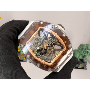 Montre mécanique pour homme de haute qualité avec boîtier tonneau évidé, bracelet de 24 mm, verre saphir et bracelet en caoutchouc, design décontracté et tendance - Product Image 3