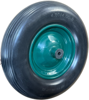 Roda Caster Poliuretan Padat Putar Datar Pneumatik 4.80/4.00-8PU Lebar 3.2in Garansi 3 Tahun
