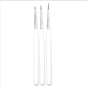 Ensemble de pinceaux à ongles personnalisés, manche en plastique blanc, poils en nylon, pour dessin de lignes fines, peinture au gel, manucure - Product Image 5