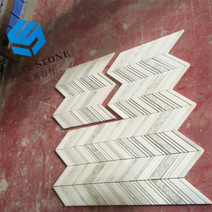 Đá Cẩm Thạch tinh khiết kết hợp vỏ khảm Chevron gạch Vỏ Đá Cẩm Thạch Trắng khảm arabesque gạch khảm đá cẩm thạch backsplash - Product Image 2