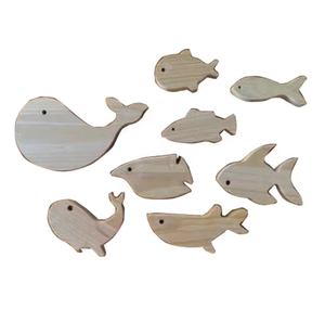 Estante de Madera Natural para Manualidades con Animales Salvajes, Decoración de 12 Animales Salvajes - Product Image 6