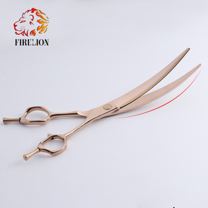Firelion <span class=keywords><strong>tijeras</strong></span> de dientes mágicos profesionales VG10 oro rosa corte súper curvo <span class=keywords><strong>tijeras</strong></span> de aseo para perros - Product Image 6
