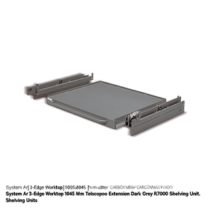 Fami System Ar 3-Edge Worktop 1005x1045 Mm Telescopic Extension Dark Grey Ral7000 Shelving Unit - Product Image 3