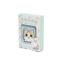 Boîte cadeau en carton pliable personnalisée avec fenêtre, pour aimants de réfrigérateur, impression de logo de dessin animé sur mesure, vente en gros