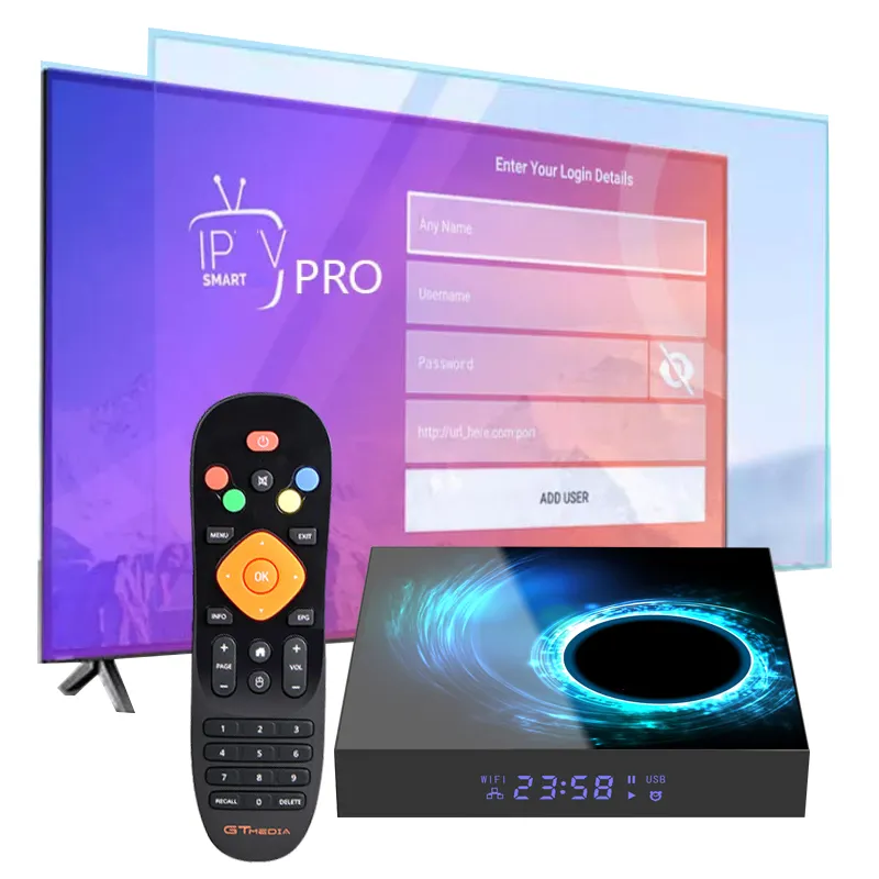 ผู้ค้าปลีก IPTV STB การสมัครสมาชิกทดสอบฟรีแคนาดาสหรัฐอเมริกาสหราชอาณาจักรเนเธอร์แลนด์เยอรมันโปแลนด์ 4KOTT TREX M3U สมาร์ท IP TV กล่อง