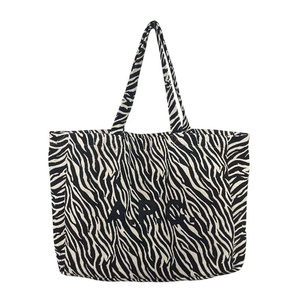 Cotton <b>Canvas</b> Zebra Print Tote <b>Bag</b> <b>Large</b> Capacity Minimalist Daily Shoulder <b>Bag</b> OEM - Product Image 1