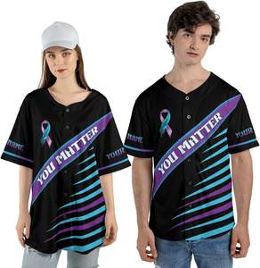 Maillot de baseball de prévention du suicide par compression, chemise de baseball de soutien à la santé mentale pour hommes et femmes - Product Image 6