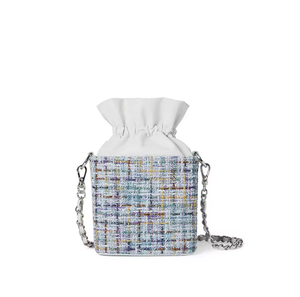 Sac seau élégant en cuir PU pour femme avec chaîne métallique, motif floral, logo personnalisé, sac bandoulière tendance pour femme, vente en gros d'usine - Product Image 5