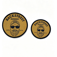 Écussons tissés gaufrés écologiques personnalisés pour marque de brasserie avec logo vintage, écussons thermocollants en gros