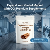 Capsules de Cannelle de Ceylan avec Huile MCT Antioxydante, Complément Alimentaire Hautement Biodisponible pour Adultes