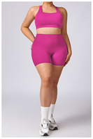 Ensemble de vêtements de sport pour femmes, taille 3XL, soutien-gorge de sport à dos croisé, short de course, ensemble de yoga 2 pièces, vêtements de fitness