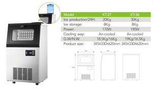 BLG 70kg/24 horas fabricante de cubitos de hielo comercial de alta calidad para café, té y tiendas de bebidas frías, equipo de refrigeración de cocina - Product Image 3
