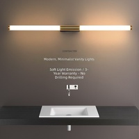 Applique murale LED moderne 12W pour lavabo, en aluminium CNC, à commande tactile, portée d'actionnement 15~25cm, pour salle de bain et toilettes