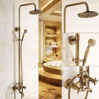 Kit combiné mural pour salle de bain Ensemble de douche rétro Ensemble de robinet de douche thermostatique avec pommeau de douche pluie