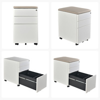 Cojín superior moderno Delgado almacenamiento en el hogar muebles de oficina compacto de acero metal actividades móvil pedestal archivador con cajón