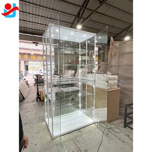 Exhibición de joyería de doble cara <span class=keywords><strong>con</strong></span> luces, vitrina de vidrio para tienda de humo, Vitrina <span class=keywords><strong>con</strong></span> escaparate óptico de vidrio, soporte de joyería - Product Image 5