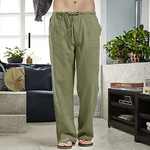 Nuevas Tendencias 2026: Pantalones Cargo Casuales para Hombre al por Mayor, de Cintura Media, Holgados, Rectos, Transpirables, de Lino de Color Liso - Product Image 2