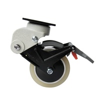 Roue pivotante robuste en alliage d'aluminium avec amortisseur de chocs, frein réglable et pied de nivellement