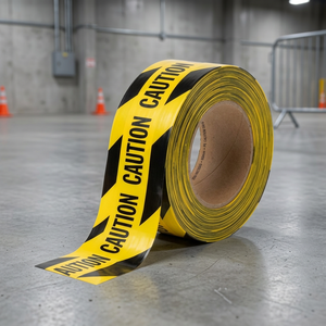 Cinta de Advertencia de Seguridad Wesure S6121 de 500m, Amarilla, de Polietileno, 80mic de Grosor, 15cm de Ancho, para Obras de Construcción - Product Image 2