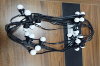 Guirlande lumineuse de 10 m, 20 prises, indice de protection IP65, fils noirs 2*1,5 mm², E27, H05RN-F, blanc chaud, dimmable, garantie 5 ans