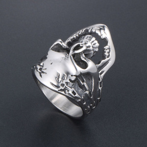 Skull <b>Ring</b> Men's Silver Tone Skeleton Design Party Jewelry SA862 - Product Image 3