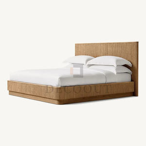 Luxury Modern Design Home Furniture Double Size Birch Wood <strong>Bed</strong> <strong>Frame</strong> with Reclaimed Oak for Bedroom Simple Teak Wood <strong>Bed</strong> - Product Image 4