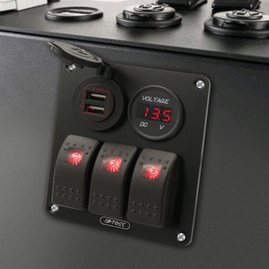 Marine Aluminum Alloy <b>Switch</b> Panel 5V 4.8A Dual <b>USB</b> LED Rocker <b>Switch</b> For Boat Car RV SUV Truck - Product Image 2