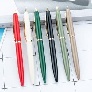 Wholesale Custom Logo 1.0Mm Metal Retractable Color With Gold Clip Press-Action Ballpoint Gift <b>Pen</b> - Product Image 1