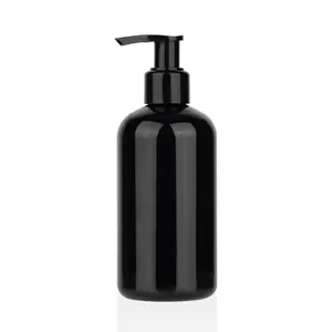 Beau shampooing grandes bouteilles en plastique de crème pour les mains noir cosmétique PET bouteille de lotion lotion pour le corps pompe pulvérisateur couleur personnalisée 100% PET