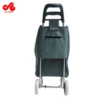 Vente en gros Chariot à roulettes pliable Chariot à bagages portable pour supermarché en toile