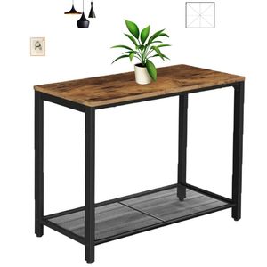 Industrieller Fernsehtisch mit Netz-Ablagefach, robustem schwarzem Metallrahmen - Product Image 1
