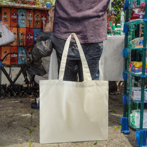 Sac fourre-tout en toile de coton avec logo personnalisé, sac à bandoulière réutilisable pour les courses, la plage et l'usage quotidien - Product Image 3