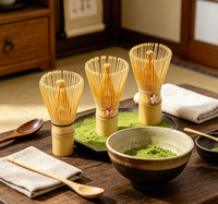 Accessoires Matcha Très Demandés : Fouet à Matcha Traditionnel en Bambou Fait Main, Mélangeur Matcha Chasen avec Breloque Personnalisée