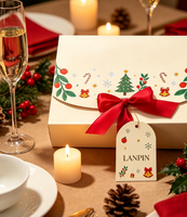 Boîte Cadeau de Noël de Luxe Écologique Faite à la Main avec Embossage et Logo Personnalisé pour Cadeaux d'Affaires de Fêtes Qualité Alimentaire