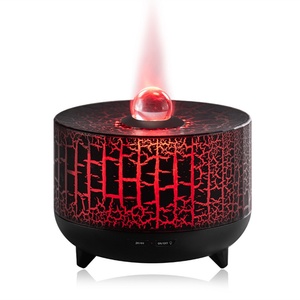 New Simulation Volcano Crack Flame Bead Aromatherapy Machine Seven Color Fragrance Machine <b>Ultrasonic</b> Humidifier - Product Image 2
