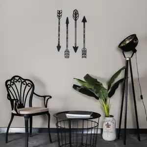 Decoração de parede com flecha preta, decoração para casa, sala de estar, escritório, pátio, metal, decoração de parede