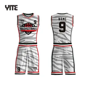 Alta qualidade basquete uniformes branco preto basquete desgaste para homens basquete cool set