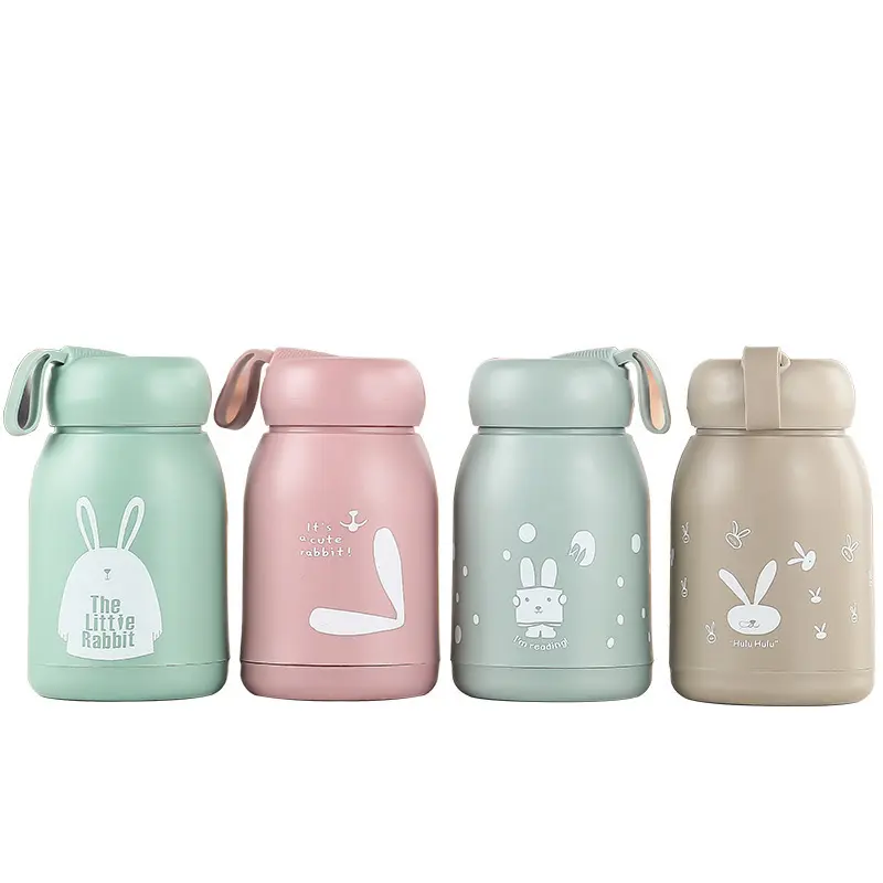 Nettes Kaninchen Design Wasser flasche Glas Vakuum becher Kaffeetasse Schule Thermo flasche Nettes Glas