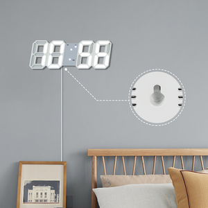 2024 Corea N. <span class=keywords><strong>Orologio</strong></span> Sveglia Digitale LED 3D Bianco <span class=keywords><strong>da</strong></span> Parete/<span class=keywords><strong>Tavolo</strong></span> con 3 Livelli di Luminosità, Decorazione Moderna per la Casa - Product Image 5