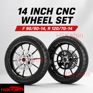ชุดล้อ CNC ขนาด 14 นิ้ว ยี่ห้อ Kenda สำหรับรถจักรยานยนต์ ยางสำหรับถนน จานเบรค สเตอร์ 90/90-14 120/70-14 อะไหล่ทดแทน Tuttio RTR Yozma Razor X1 - Product Image 5