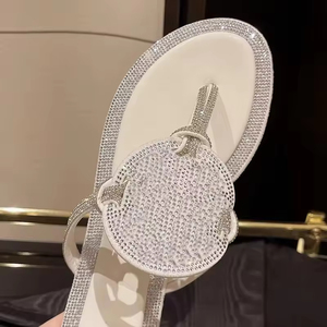 Sandalias de Verano de Diseño con Pedrería, Punta Abierta, Estilo <span class=keywords><strong>Chanclas</strong></span>, para Mujer, Casuales, de Playa, con Suela Plana - Product Image 6
